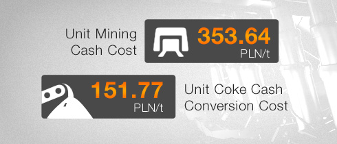 Jednostkowy Mining Cash Cost / Jednostkowy Cash Conversion Cost