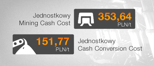 Jednostkowy Mining Cash Cost / Jednostkowy Cash Conversion Cost